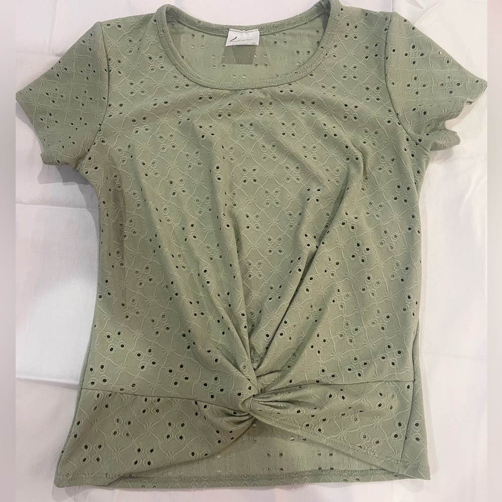 Livi by Olivia Rae Green Eyelet Top